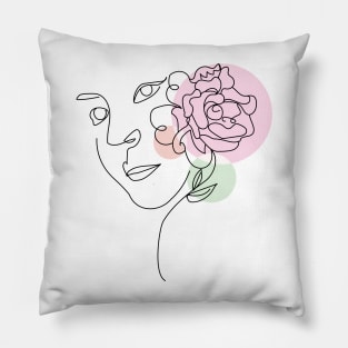 abstract lady, line art woman Pillow