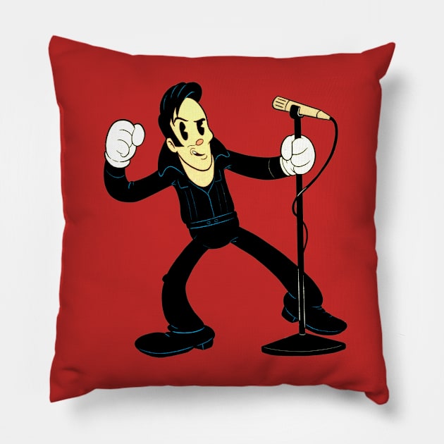 68 Comeback rock star 1930s rubberhose cuphead cartoon style Pillow by Kevcraven