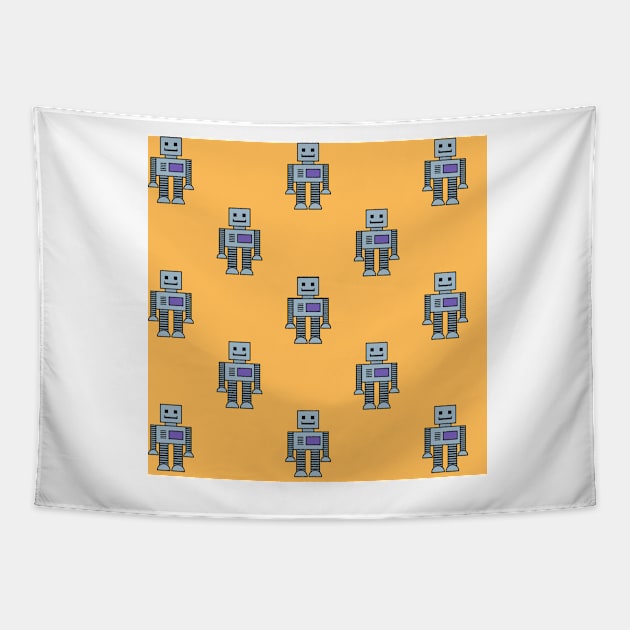 Robots - Peach Tapestry by IslandofdeDolls