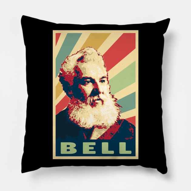 Alexander Graham Bell Vintage Colors Pillow by Nerd_art