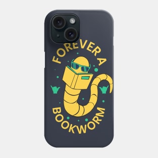 Forever a Bookworm // Cute Book Lover Cartoon Phone Case