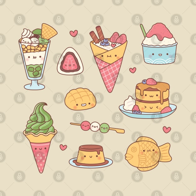 Kawaii Japanese Desserts Food by rustydoodle