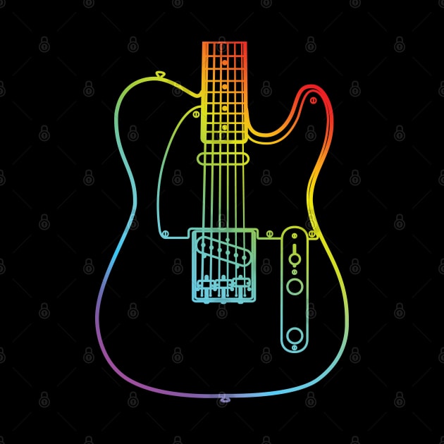 T-Style Electric Guitar Body Colorful Outline by nightsworthy