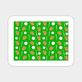 Baseball - Gloves, Balls & Bats Seamless Pattern Magnet