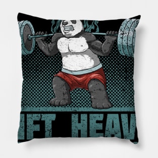 Panda Bodybuilding Workout Lift Heavy Things Pillow