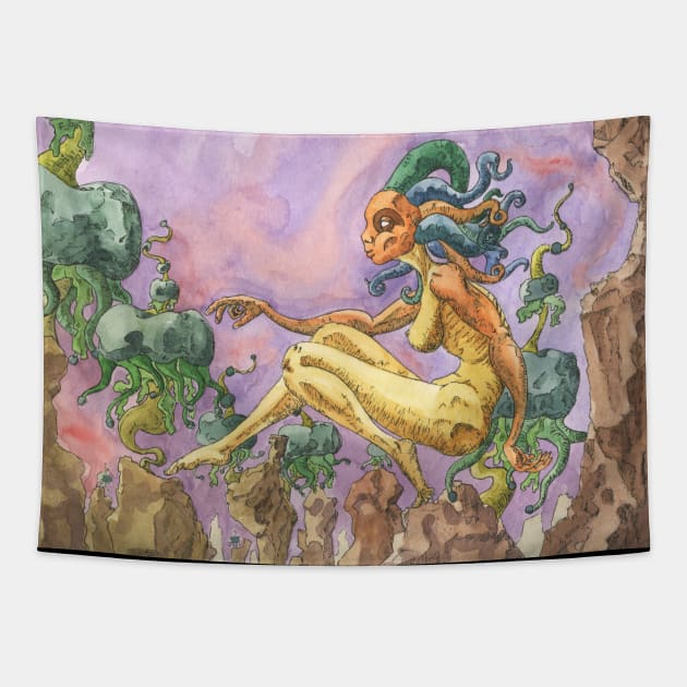 Sky Skipper Tapestry by seangreenbergart