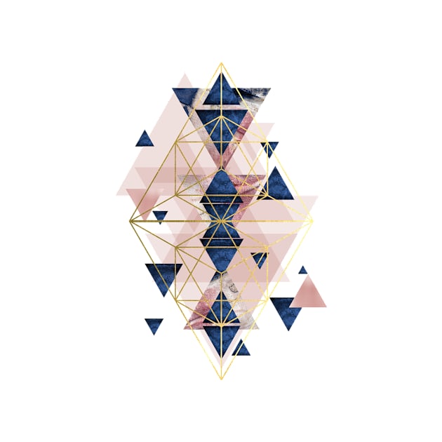 Blush Pink and Navy Geometric by UrbanEpiphany