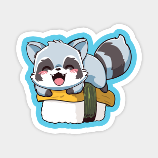 Racoon Tamago Sushi Magnet