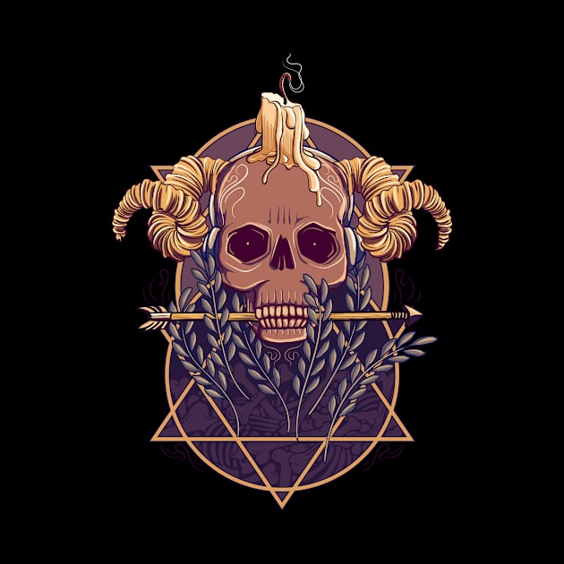 Candle on Skull by asitha