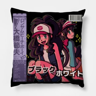 vaporwave anime aesthetic rosa hilda gen 5 video game Pillow