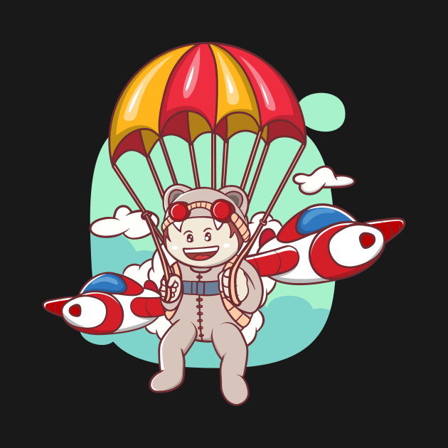 cute illustration of skydiving by ReasArt