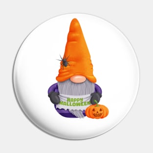 Happy Halloween Gnome Pin