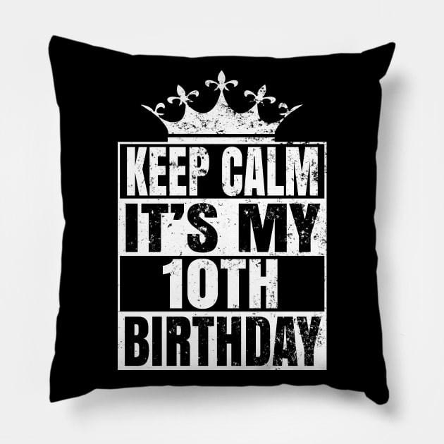 10 Years Old - 10th Birthday Vintage Retro Gift Pillow by Grabitees