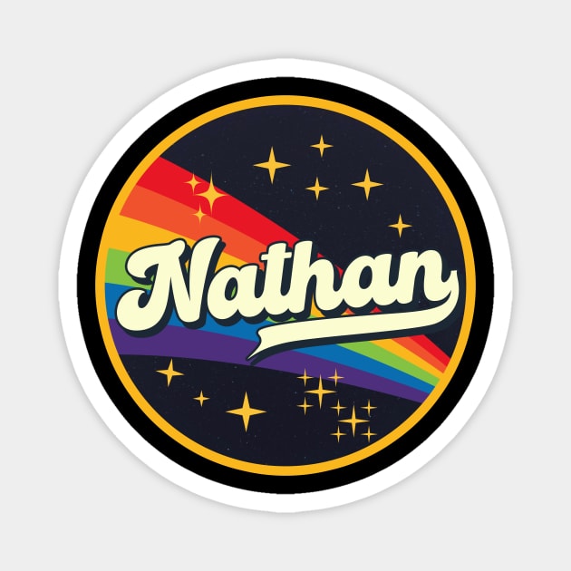 Nathan  - // Rainbow In Space Vintage Style Magnet by LMW Art