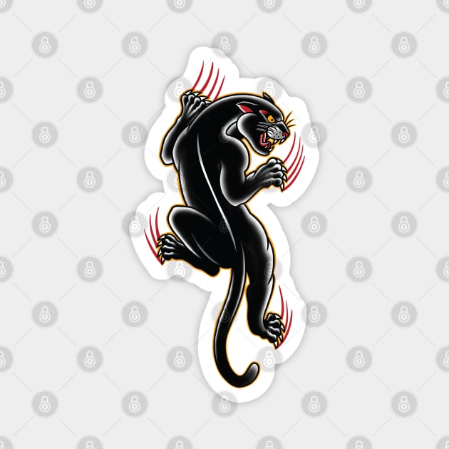 Traditional Tattoo Panther illustration Magnet by Seven Relics