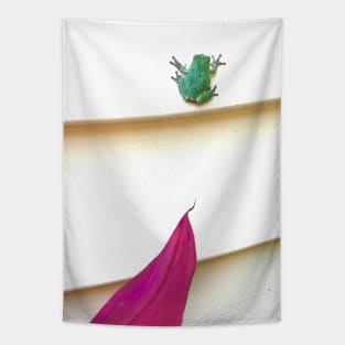 Pink Leaf Frog Tapestry