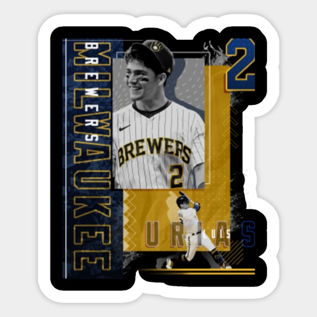 Luis Urias Baseball Paper Poster Brewers 2 - Luis Urias - Sticker