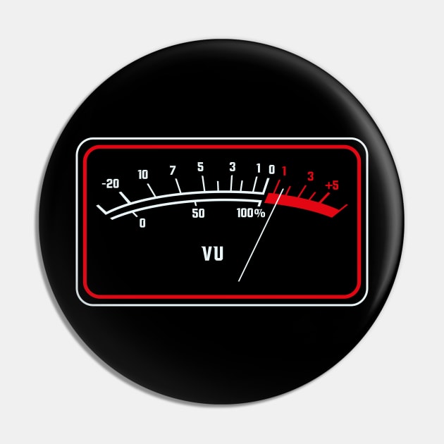 Gift for Audio Engineers Audiophile Lovers Hi Fi Vu Meter Pin by Riffize
