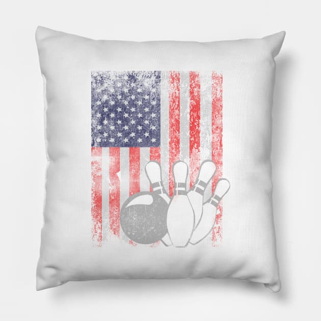 'Bowling American Flag' Awesome July 4th Freedom Gift Pillow by ourwackyhome