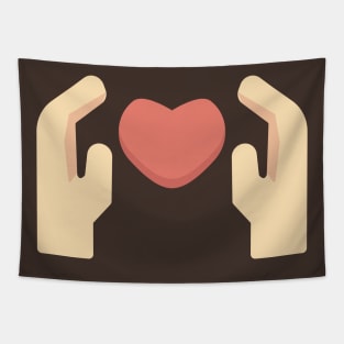 Hands with heart Tapestry