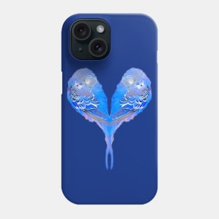 Blue budgies - heart shape Phone Case