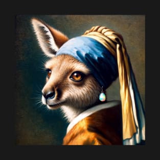 Wildlife Conservation - Pearl Earring Kangaroo Meme T-Shirt