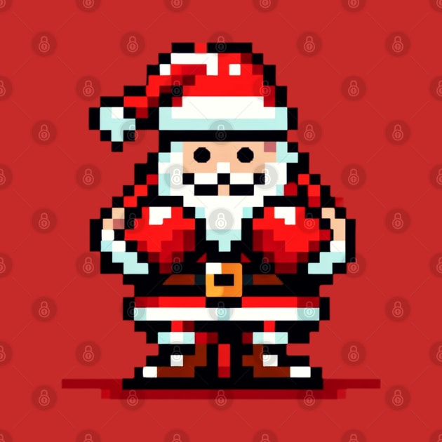Boxing Santa Pixel Art: Retro Christmas Boxing Match by Pixel Punkster