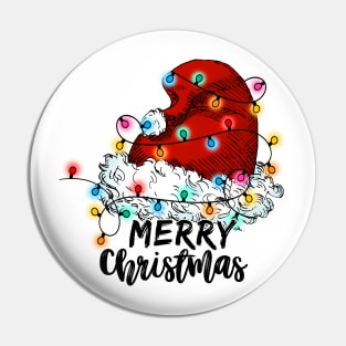 merry christmas santa hat xmas lights Pin