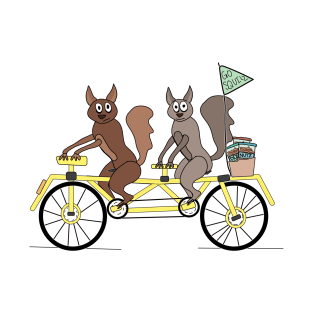 Squirrels on a tandem bike T-Shirt