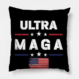 Ultra Maga Proud Ultra-Maga American Flag Pillow