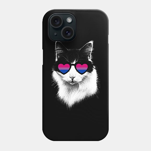 Bisexual Pride Flag Cat Sunglasses Phone Case by AnKa Art