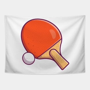 Tennis tabel ball with bet cartoon Tapestry