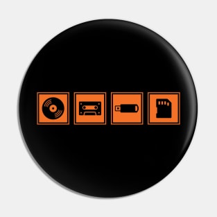 Music Player Formats Orange Pin