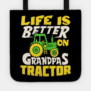 Life Is Better On Grandpas Tractor Farm Farmer Funny Tote