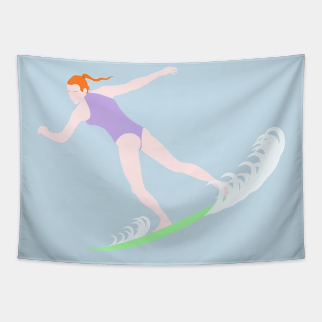 Surfing Redhead Tapestry by jintetsu