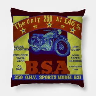 Vintage BSA Motorcycles Caferacer Legends Pillow