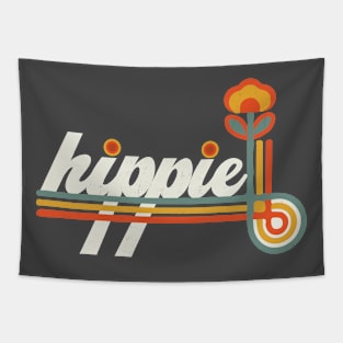 Hippie Flower and Stripes Tapestry