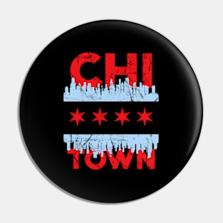 Chi Town Chicago Flag Skyline Pin