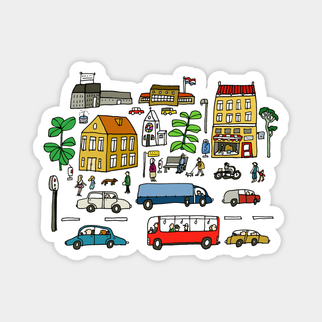 Street Life Magnet by AdrianaStore