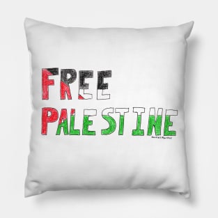 Free Palestine (trasparent background) Pillow