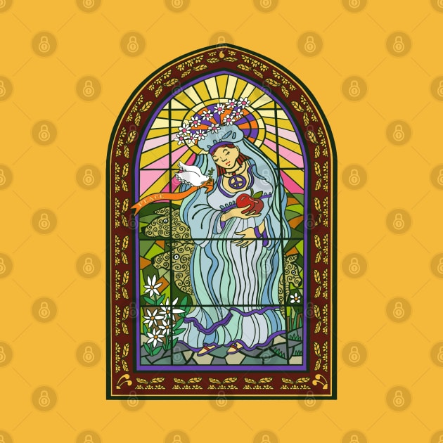 Way Cool Mother Mary Stained Glass Window by BullShirtCo