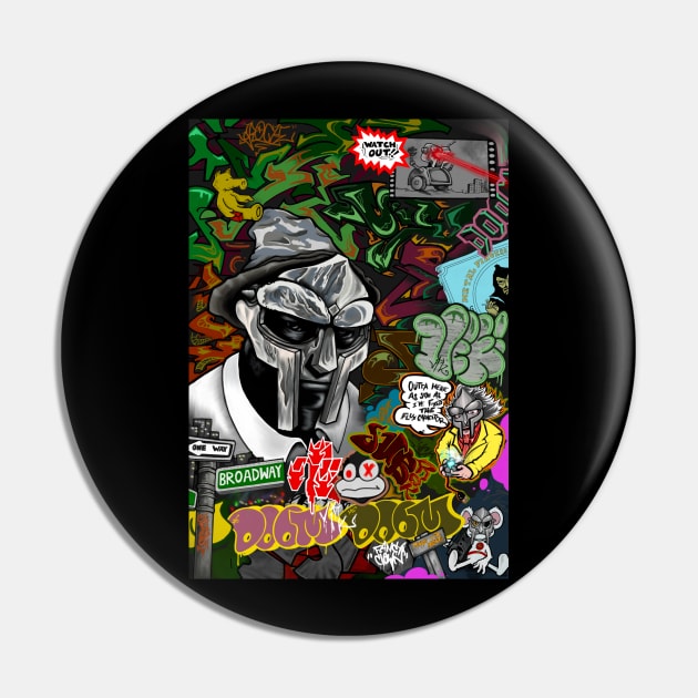 MF DOOM T'shirt ''inspirational flows" Pin by Metal fabrics