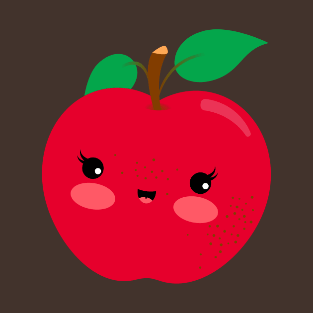 Kawaii Illustration Apple by Piakolle