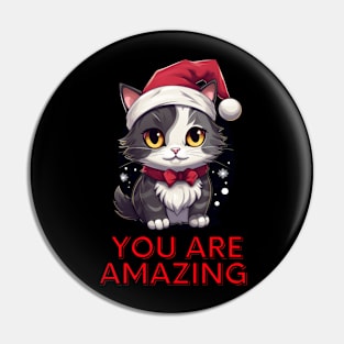 Christmas Cat - Funny Quote Pin