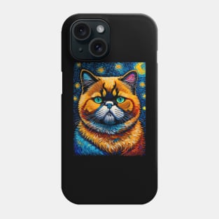 The Exotic Shorthair Cat in starry night Phone Case