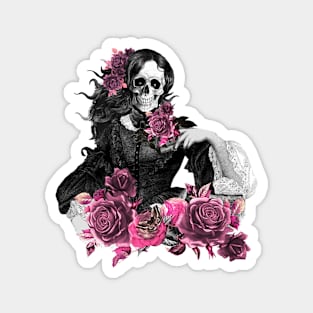 Lady skull, dark, catrina, scheletri amanti, fantastici teschi, ossa, gothic lady Magnet