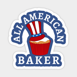 ALL AMERICAN BAKER PATRIOTIC 4TH OF JULY USA CUPCAKE BAKING Magnet