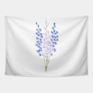 Delphiniums, floral watercolor painting Tapestry