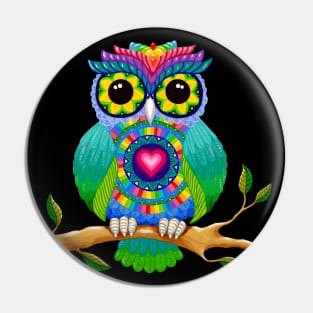 The Owl With The Sunflower Eyes Pin