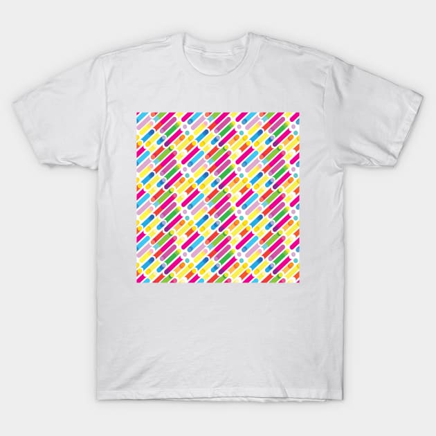 Monogram Rainbow Diagonal Lines Pattern Pop Art T-Shirt